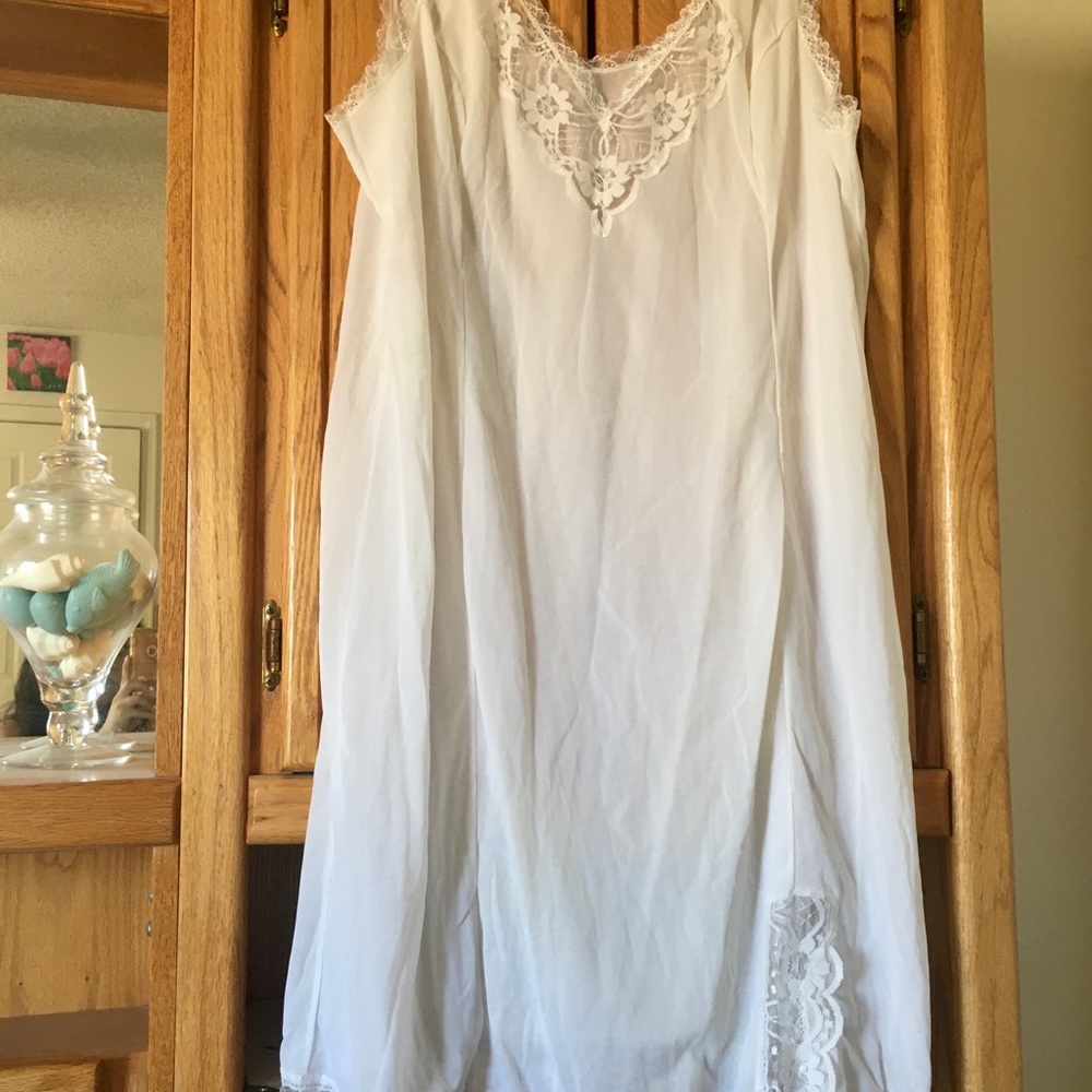 Vintage White Lace Slip Dress